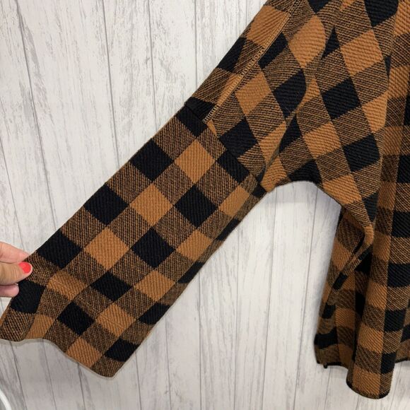 Womens Size L Madewell Plaid Knit Mock Neck Top EUC - Picture 3 of 5